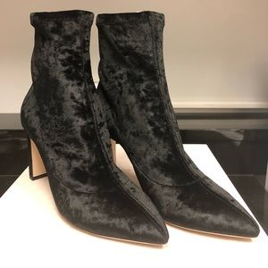 Jimmy Choo Black Crushed Stretch Velvet Boots